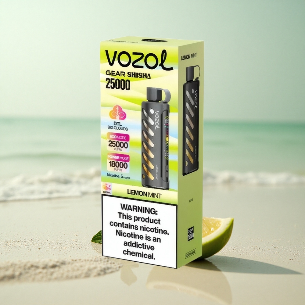 VOZOL Gear Shisha 25000 Puffs Sitruuna Minttu Kaksoismuoto 1000mAh 5mg/ml