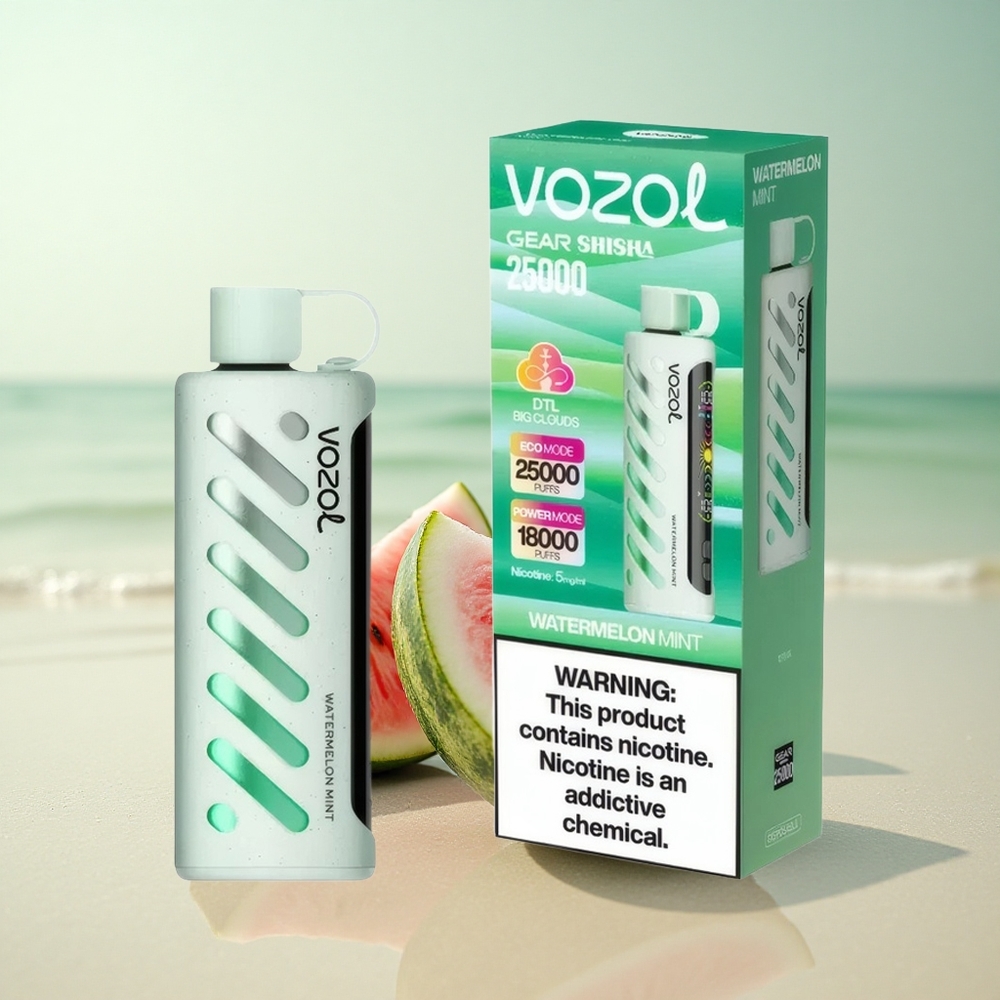 VOZOL Gear Shisha 25000 Puffs Vesimelonaminttu 5mg/ml 1000mAh Dual Mesh