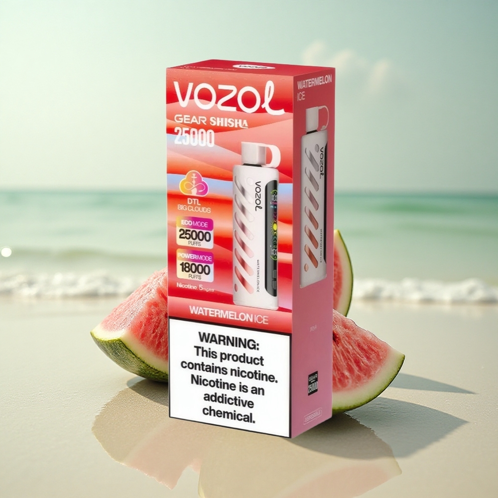 VOZOL Gear Shisha 25000 Puffs Vesimeloni-Jää Dual Mesh 5mg