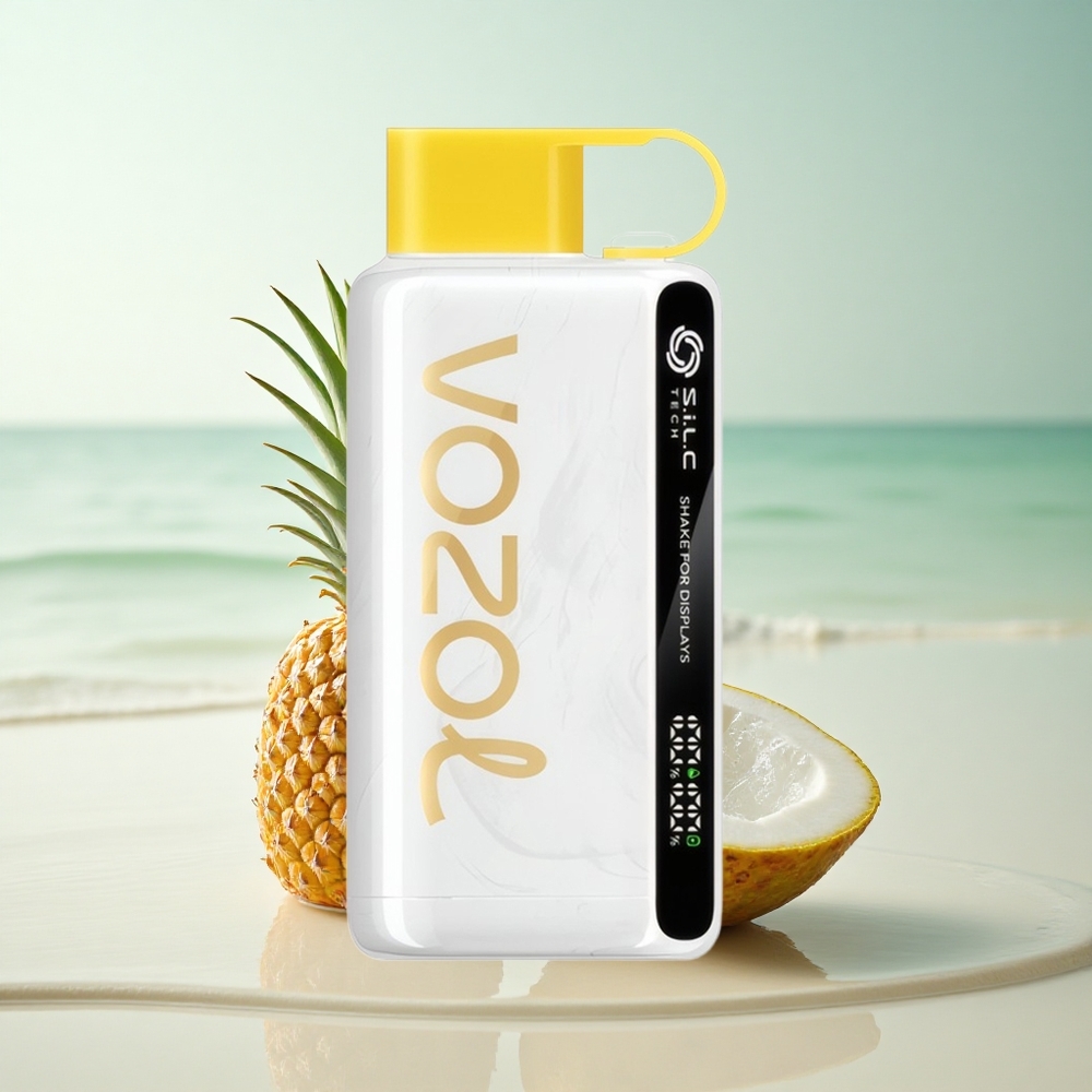 VOZOL STAR 9000/12000 Puffs Ananas-Kookosjäätelö Täristä Näytä Uudelleenladattava