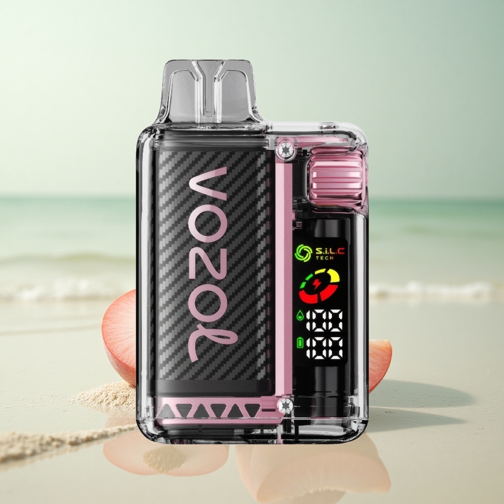 VOZOL Vista 20000 Puffs Persikka Jää 650mAh OLED S.i.L.C Tech